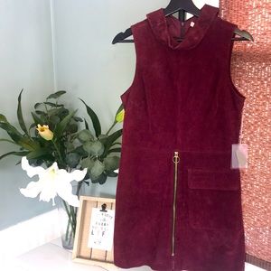 Suede Burgundy Dress